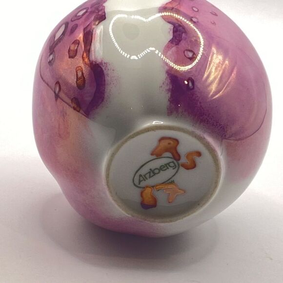 Vintage Arzberg Germany Porcelain Bud Vase Pink Cranberry White - Picture 5 of 9